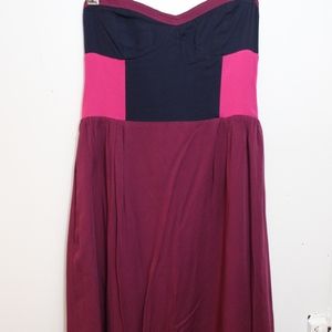 Urban Outfitters color blocked strapless dress